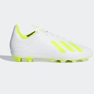 adidas X 18.4 Childrens FG Football Boots - White/SolYellow