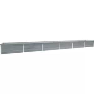 Garden Raised Bed Galvanised Steel 600x80x45cm Grey vidaXL - Grey