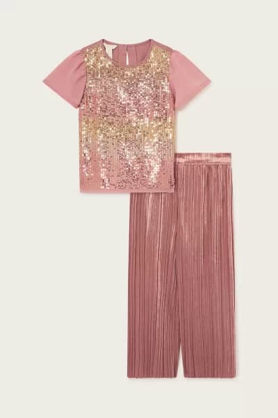 Party Sequin Top and Trousers Set