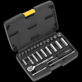 Siegen 26 Piece 1/4" Drive Hexagon WallDrive Socket Set Metric 1/4"