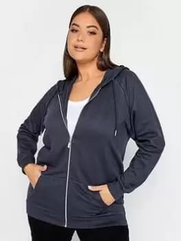 Yours Yours Raglan Zip Thru Hoodie Navy, Blue, Size 18, Women
