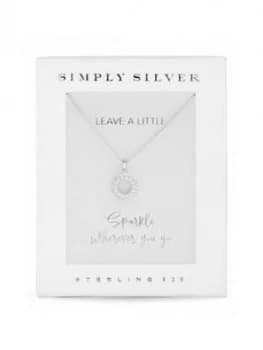 Simply Silver Sterling Silver 925 Cubic Zirconia Open Pendant