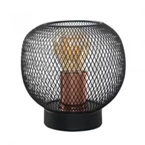 Axton Wire Mesh Table Lamp in Black and Copper