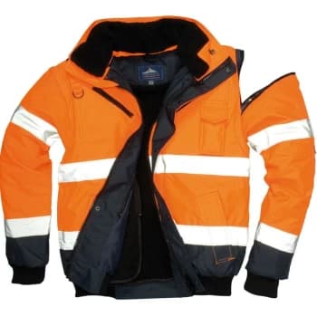 Portwest - C465ONR4XL - sz 4XL Hi-Vis Contrast Bomber Jacket - Orange/Navy