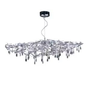 Fusion Pendant Linear 10 Light G4 Polished Chrome/Crystal, NOT LED/CFL Compatible