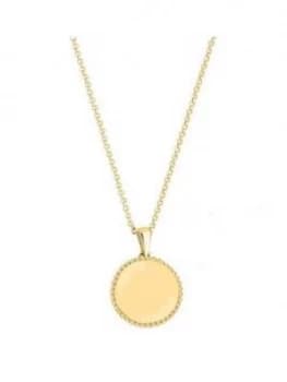 Simply Silver Gold Plated Sterling Silver Personalised Engravable Beaded Edge Pendant