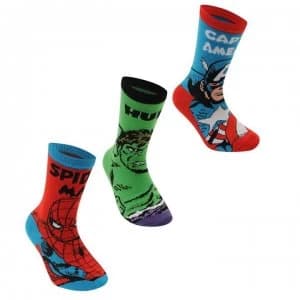 Marvel 3 Pack Crew Socks Childrens - Marvel