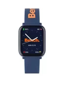 Bench BEG012U Bench Unisex Navy Silicone Strap Smartwatch, Navy, Men