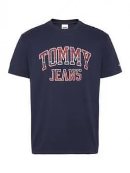Tommy Jeans Tjm Plaid Collegiate T-Shirt - Navy
