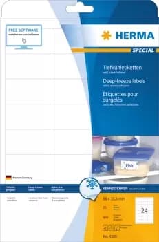 HERMA Deep-freeze labels A4 66x33.8mm white paper matt 600 pcs.