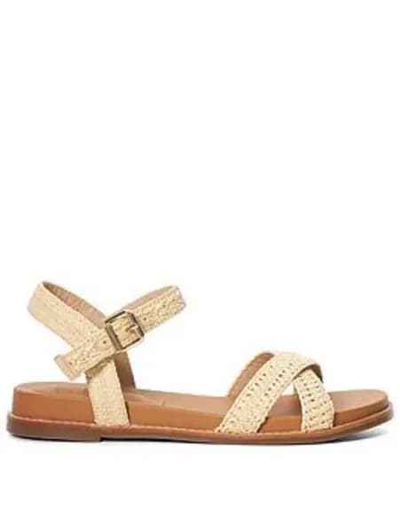 Dune London Lassey Leather Ankle Strap Sandals - Natural Natural VYCVA Female 4,5,6,7,8