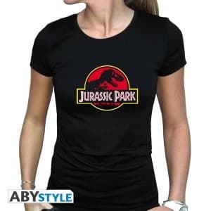 Jurassic Park - Logo Women'S Large T-Shirt - Black