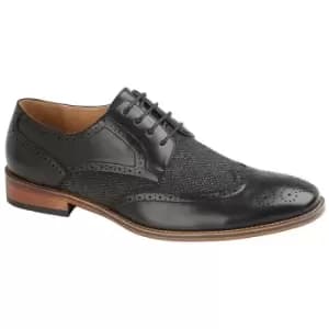 Goor Mens 4 Eye Leather Lined Brogue Gibson Shoe (10 UK) (Black)