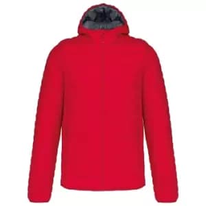Kariban Mens Lightweight Hooded Down Jacket (XXL) (Red)
