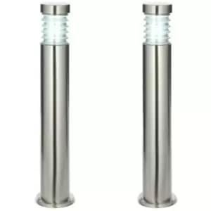 2 PACK Outdoor IP44 Bollard Light Marine Grade Steel Lamp Post Garden Driveway