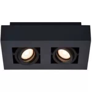 Lucide XIRAX - Ceiling Spotlight - LED Dim to warm - GU10 - 2x5W 2200K/3000K - Black