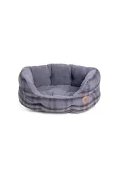 Petface Grey Tweed Oval Bed - Size: M