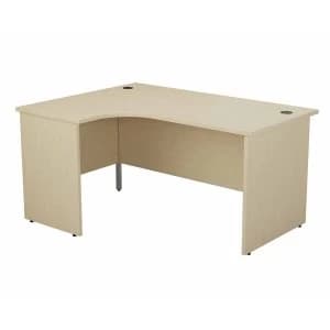TC Office Left Hand Crescent Desk with Panel End Legs 1600 x 1200mm, Maple