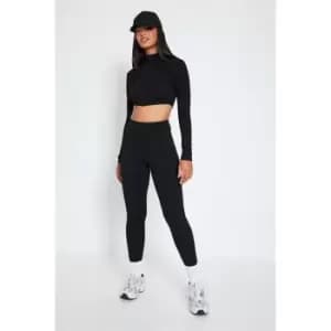 I Saw It First Rib High Waist Legging - Black