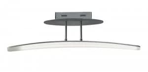 Semi Flush Ceiling 20W LED 70cm Bar 3000K, 1800lm, Satin Aluminium, Frosted Acrylic