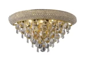 Alexandra Wall Lamp Medium 3 Light French Gold, Crystal