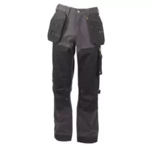 DEWALT Mens Memphis Stretch Slim Work Trousers (30R) (Black)