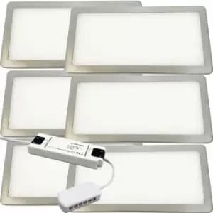 6x brushed nickel Ultra-Slim Rectangle Under Cabinet Kitchen Light & Driver Kit - Natural White Diffused led