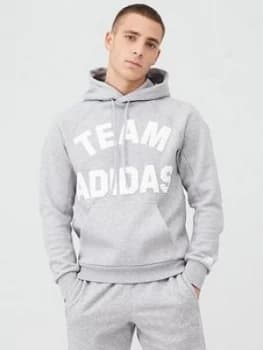 Adidas Varsity Team Overhead Hoodie - Medium Grey Heather