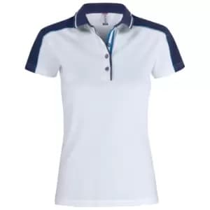 Clique Womens/Ladies Pittsford Polo Shirt (L) (White/Navy)