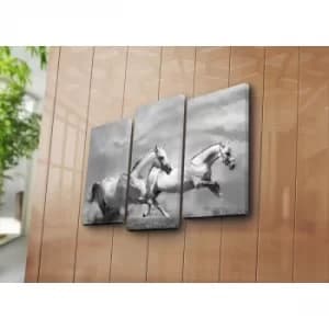 3KBPAT-18 Multicolor Decorative Canvas Painting (3 Pieces)