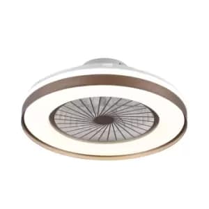 Yoli 5 Blade Brown LED DC Ceiling Fan 40W 2800lm 3CCT Dimmable