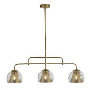 3 Light Pendant Bar Mesh Satin Brass, E27