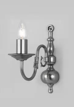 Flemish Pewter Candle Wall Lamp