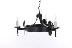 Mitre 3 Light matt Black Ceiling Pendant Light