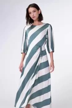 Getson Humbug Stripe Midi Dress, Myrtle Stripe / 10