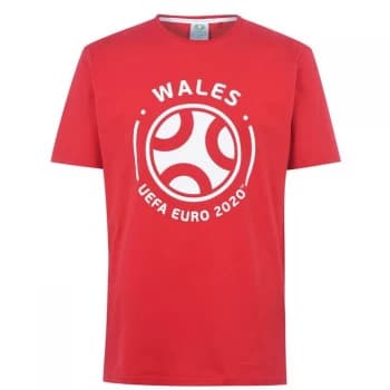 UEFA Euro 2020 Wales Graphic T Shirt Mens - Red