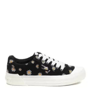 Rocket Dog Cheery Black Daisy Print Trainers