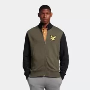Mens Block Marl Tracksuit Top - Olive Marl/Jet Black - L