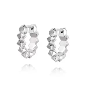 Daisy London Jewellery 925 Sterling Silver Octavia Huggie Hoop Earrings Sterling Silver