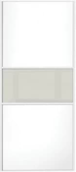 Wickes Sliding Wardrobe Door Fineline White Panel and Soft White Glass - 2220 x 610mm