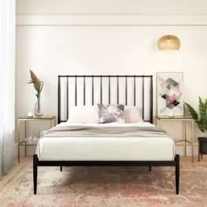 Giulia Modern Metal Bed Black Double UK By Dorel