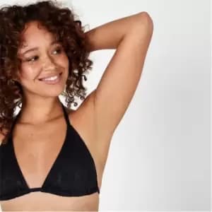 Kangol Check Tie Back Bikini Top Womens - Black