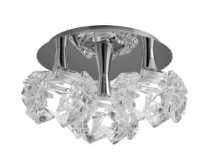 Flush Ceiling 3 Light E27 Round Large, Polished Chrome