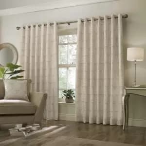 Paoletti Horto Eyelet Curtains (46in x 56in) (Natural) - Natural