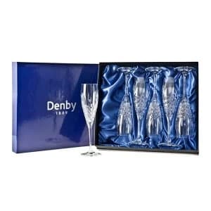 Denby Venice Leadless Crystal Champagne Flute Set of 6