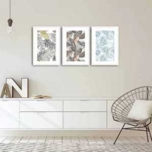 3PBCT-07 Multicolor Decorative Framed MDF Painting (3 Pieces)