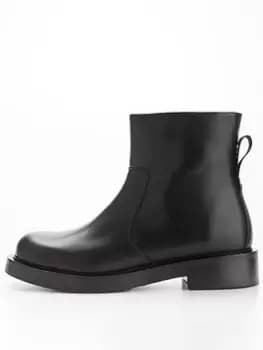 Hugo Helena Leather Biker Womens Black Boot