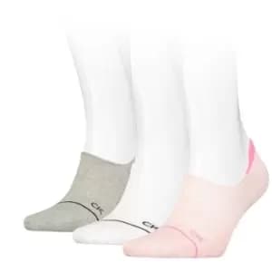 Calvin Klein Klein High Cut 3 Pack Trainer Socks Womens - Pink