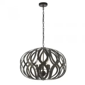 5 Light Ceiling Pendant Antique Bronze Paint, E14