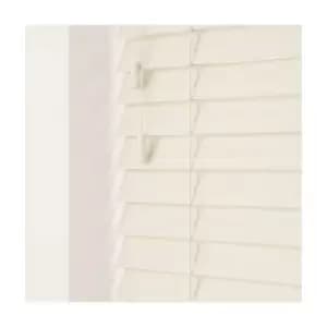 120cm Misty White Faux Wood Venetian Blind With Strings (50mm Slats) Blind With Strings (50mm Slats)